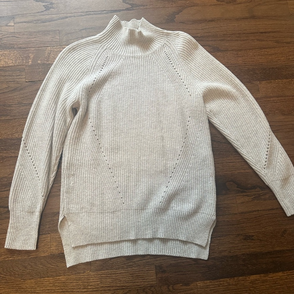Rebecca Taylor Oversized Grey Knit Sweater, Size Small